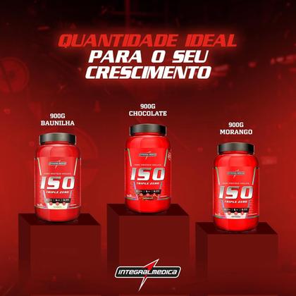 Imagem de Whey Protein Integralmédica Iso Triple Zero Morango 900g