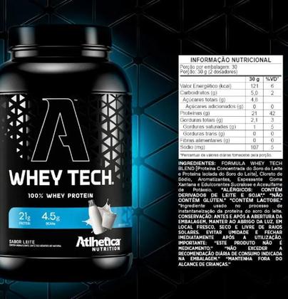 Imagem de Whey Tech 900g Whey Protein Concentrado e Isolado - Atlhetica Nutrition