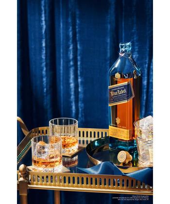 【グラス付】Johnnie Walker Blue Label 750ml Whisky Johnnie Walker Blue Label 750ml + 2 Copos de Cristal na