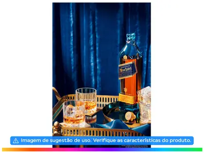 【グラス付】Johnnie Walker Blue Label 750ml Whisky Johnnie Walker Blue Label 750ml + 2 Copos de Cristal na