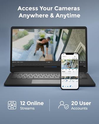 Imagem de WiFi NVR REOLINK RLN12W 16 canais Wi-Fi 6 HDD de 2 TB