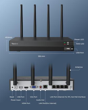 Imagem de WiFi NVR REOLINK RLN12W 16 canais Wi-Fi 6 HDD de 2 TB