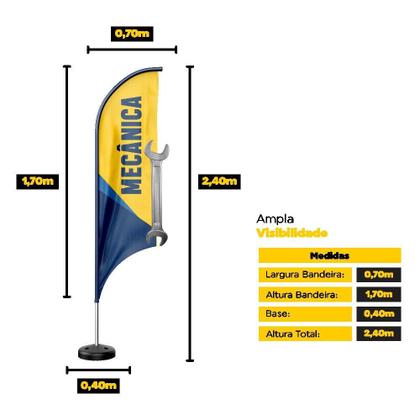 Imagem de Wind Banner 3D Kit Completo Dupla Face Modelo Vela Temas