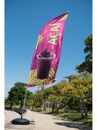 Imagem de Wind Banner Dupla Face 3mt Completo Açaí - Kit C/ 3unds
