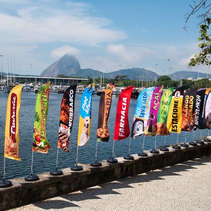 Imagem de Wind Banner Dupla Face 3mt Completo Açaí - Kit C/ 3unds