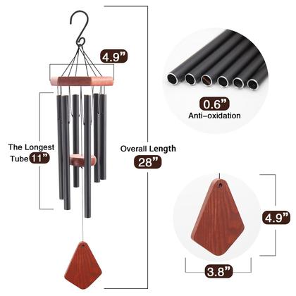 Imagem de Wind Chimes Howarmer Small Black Aluminium 71-28cm no exterior