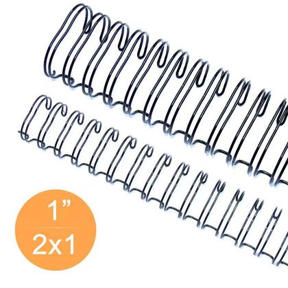 Imagem de Wire-o Garra Duplo Anel 1" para 200 fls Carta 2x1 Preto 50 und