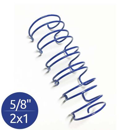 Imagem de Wire-o Garra Duplo Anel 5/8" para 120 fls A4 2x1 Azul 50 und