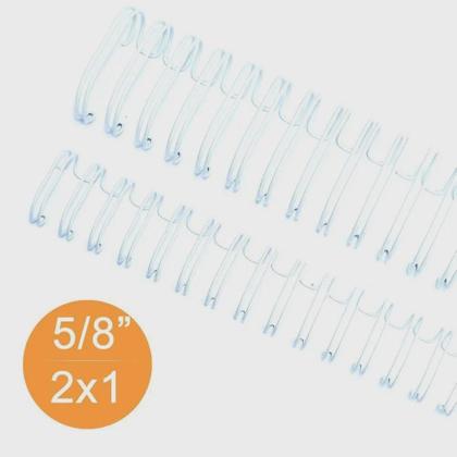 Imagem de Wire-o Garra Duplo Anel 5/8" para 120 fls A4 2x1 Branco 50 und