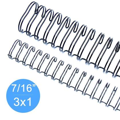 Imagem de Wire-o Garra Duplo Anel 7/16" para 90 fls Carta 3x1 Preto 100 und