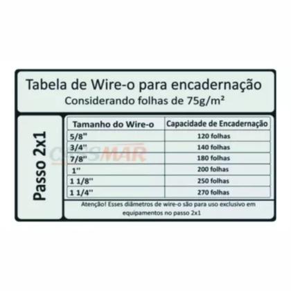 Imagem de Wire-o Para Encadernação 2x1 A4 Branco 5/8 Para 120fls 25 Un