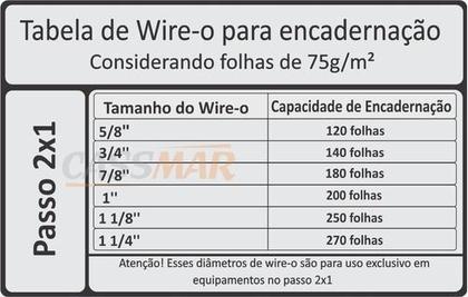 Imagem de Wire-o para Encadernação 2x1 A4 Prata 5/8 para 120 fls 50un
