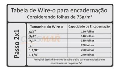 Imagem de Wire-o para Encadernação 2x1 A5 Branco 1 1/4 270 fls 12un