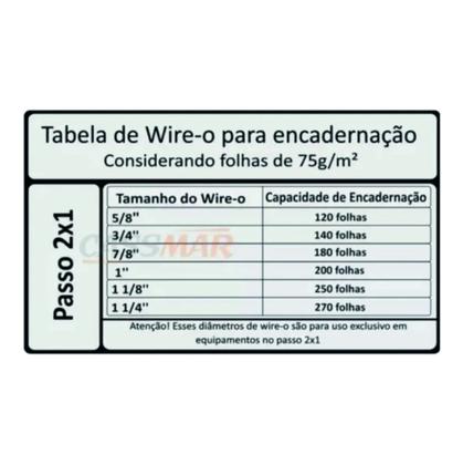 Imagem de Wire-o para Encadernação 2x1 A5 Dourado 1 1/8 para 250 fls 04un