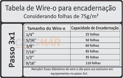 Imagem de Wire-o Para Encadernação 3x1 A4 Prata 7/16 Para 85fls 100un