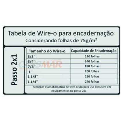 Imagem de Wire-o para Encadernação 3x1 A4 Prata 7/16 para 85fls 100un