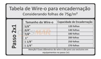 Imagem de Wire-o para Encadernação A5 5/8 2x1 para 120fls Branco 36un