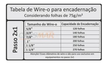Imagem de Wireo para Encadernação 2x1 A4 Preto 1 1.4 até 270fls 25un