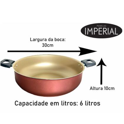 Imagem de Wok 30 Frigideira Grande Paella Caçarola Teflon Antiaderente