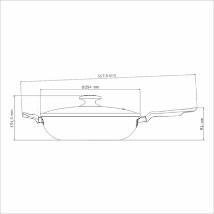 Imagem de Wok Tramontina Loreto com Tampa de Vidro 28cm 3,3L Preto