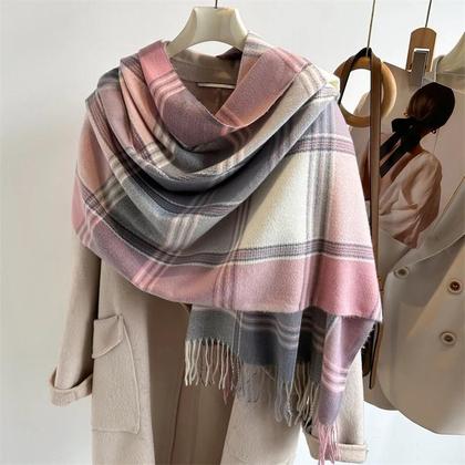 Imagem de Xale De Cashmere Quente Com Estampa De Luxo, Poncho, Cachecol De Inverno, Cobertor Pashmina Com