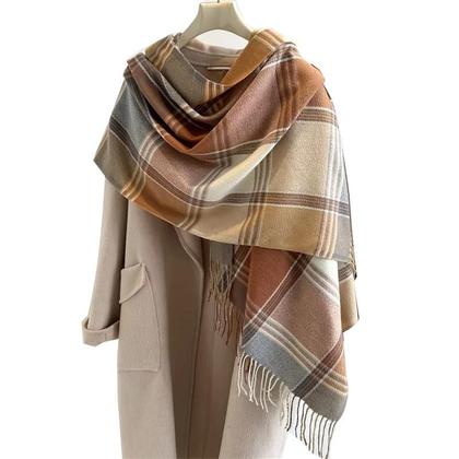 Imagem de Xale De Cashmere Quente Com Estampa De Luxo, Poncho, Cachecol De Inverno, Cobertor Pashmina Com