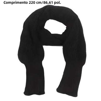 Imagem de Xale De Tricô Elegante, Macio E Quente, Em Cor Sólida, Com Mangas Longas E Elástico, Ideal Para