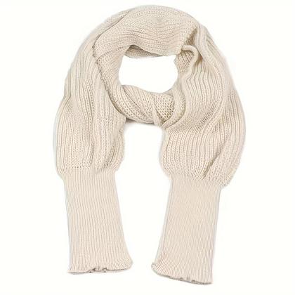 Imagem de Xale De Tricô Elegante, Macio E Quente, Em Cor Sólida, Com Mangas Longas E Elástico, Ideal Para