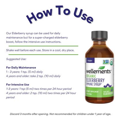 Imagem de Xarope de sabugueiro orgânico Wellements para crianças 118 ml