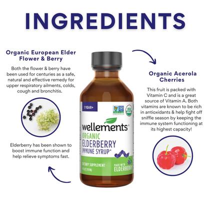 Imagem de Xarope de sabugueiro orgânico Wellements para crianças 118 ml