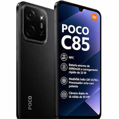 Xiaomi POCO C85 NFC 120Hz 256GB 16GB Ramboost Câmera 50MP Tela 6.88 120Hz NFC Smartphone Custo benefício...