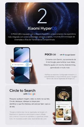 Imagem de Xiaomi POCO C85 NFC 120Hz 256GB 8GB Câmera 50MP Tela 6.88 120Hz