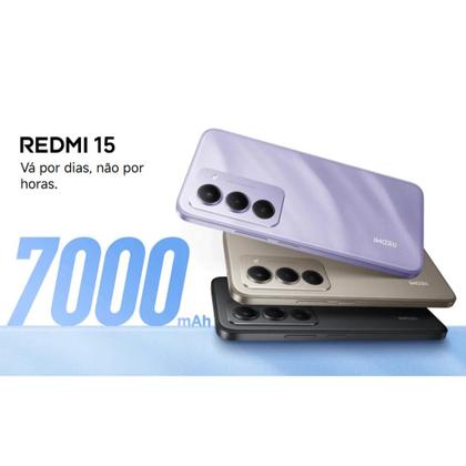 Imagem de Xiaomi Redmi 15 Lançamento 2025 Tela 144Hz 50MP camera IA integrada 128GB ou 256GB 6GB ou 8GB RAM 7000mAh Smartphone Top 1º Celular Custo benefício