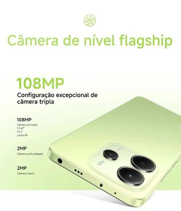 Imagem de Xiaomi Redmi Note 14 256GB 8GB Câmera 108MP 20MP Tela 6.67 AMOLED 120Hz FHD plus Design Premium Dual SIM Chip IP54 Dolby