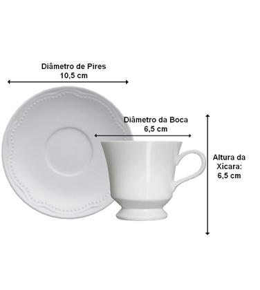 Imagem de Xícara 80ml Avulsa Para Café Cottage com Pires Porcelana Germer