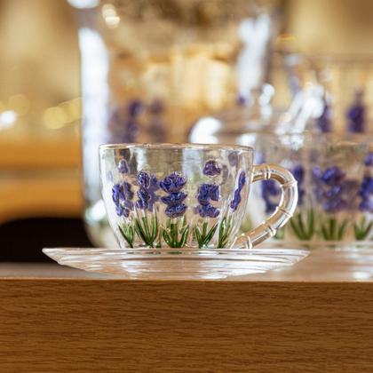 Imagem de Xícara C Pires Café 80ml Cristal Lavanda Cappuccino Chá Água