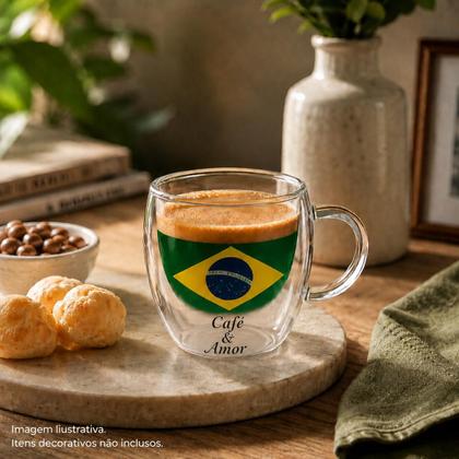 Imagem de Xícara Café Expresso Vidro Borossilicato Fundo Duplo Térmica 110ml
