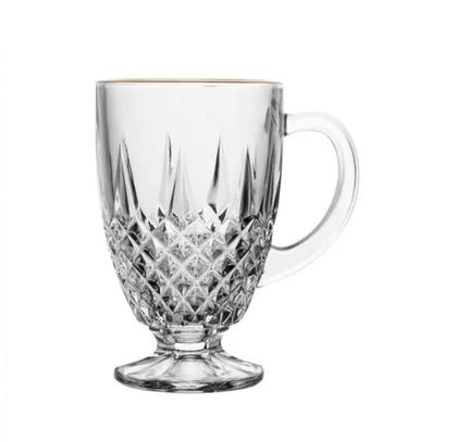 Imagem de Xícara Caneca Café Diamante Cristal Fio Dourado 150ml - Lyor