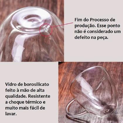 Imagem de Xicara Caneca De Coração p/ Chá Café Vidro Duplo