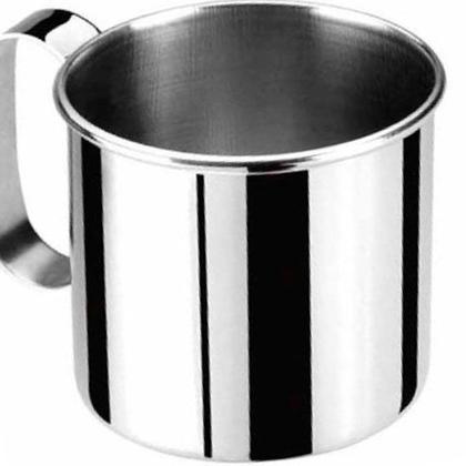 Imagem de Xicara de Aço Inox 180ml Café Chá Suco água Inox Brilhante Linda e Reforçada