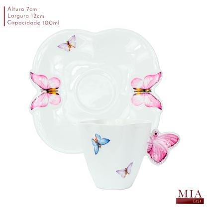Imagem de Xícara de Café Borboleta porcelana 100ML