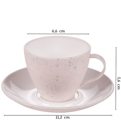 Imagem de Xícara de café com pires 110ml Gourmet marmorizado com 8 unidades Plasutil ref.369