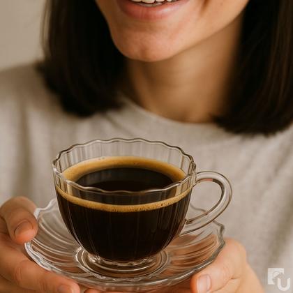 Imagem de Xícara De Café e Chá Com Pires Parede Dupla De Vidro Borossilicato 250ml Wolff