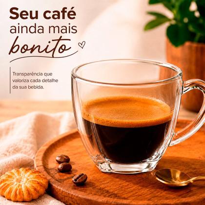 Imagem de Xícara de Café Vidro Transparente Love Espresso Cappuccino 195ml Em Casa Tem