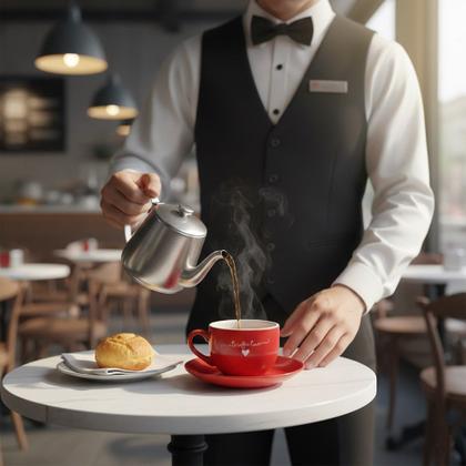 Imagem de Xícara de Chá Cappuccino de Porcelana 160ml Vermelha Coração Lamour Haüskraft