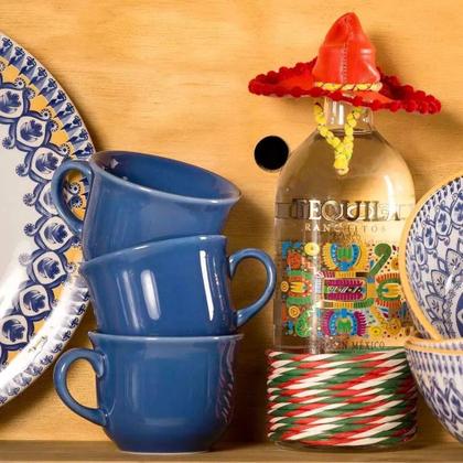 Imagem de Xícara de Chá com Pires 200ml Floreal La Carreta Oxford