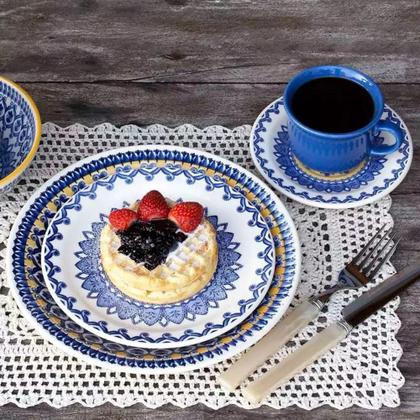 Imagem de Xícara de Chá com Pires 200ml Floreal La Carreta Oxford