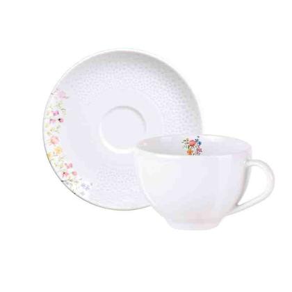 Imagem de Xícara e Pires de Chá Artemis Porcelana Decorada 250 ml Tramontina