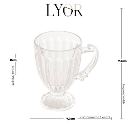 Imagem de Xícara Taça de Vidro Cristal com Pé Imperial Café 200ml Cafeteira Padaria Expresso Chocolate Quente