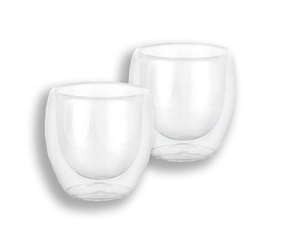 Imagem de Xicara Vidro Parede Dupla 80ml Kit 2pcs